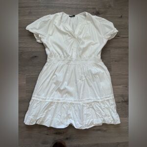 Cute White Short Sleeve XXL Dress👗